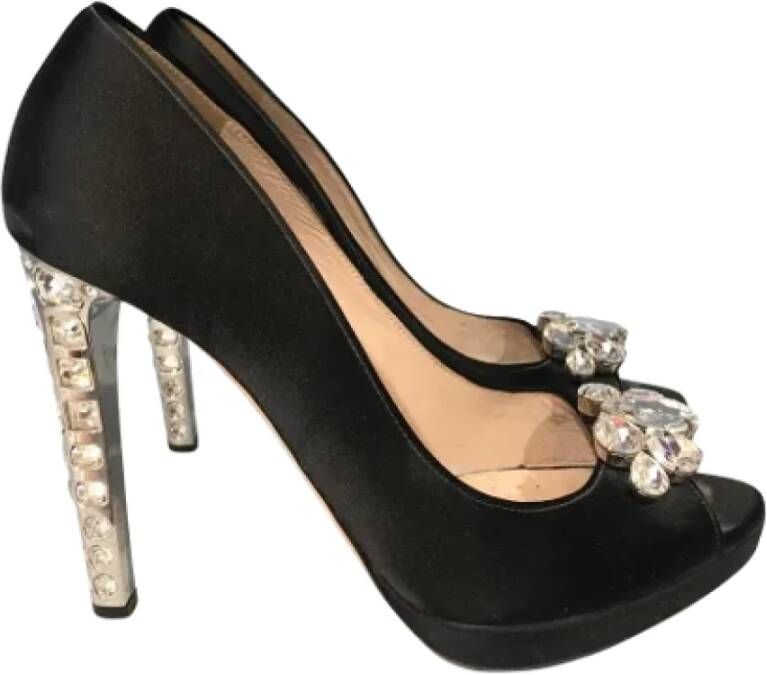 Miu Pre-owned Canvas heels Black Dames