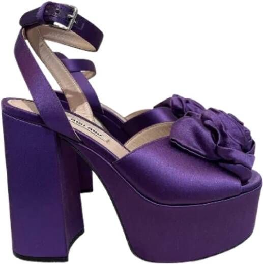 Miu Pre-owned Canvas sandals Purple Dames