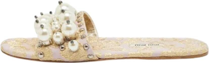 Miu Pre-owned Fabric flats Beige Dames