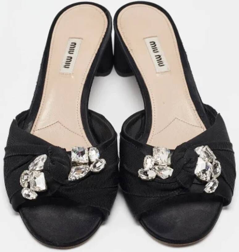 Miu Pre-owned Fabric sandals Black Dames