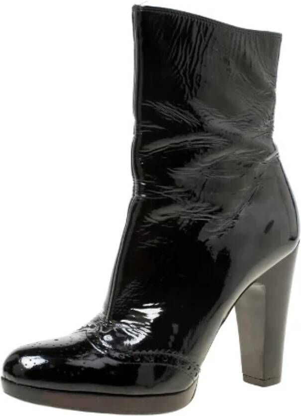 Miu Pre-owned Leather boots Black Dames