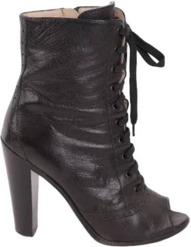 Miu Pre-owned Leather boots Black Dames