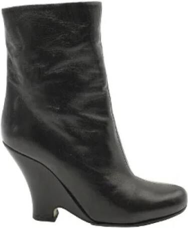 Miu Pre-owned Leather boots Black Dames