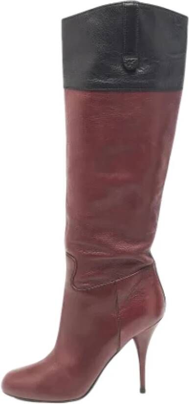 Miu Pre-owned Leather boots Red Dames