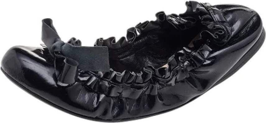 Miu Pre-owned Leather flats Black Dames