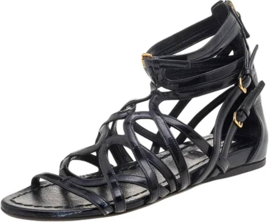 Miu Pre-owned Leather flats Black Dames