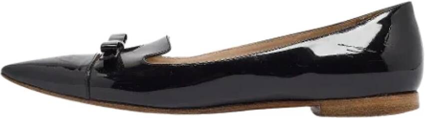 Miu Pre-owned Leather flats Black Dames