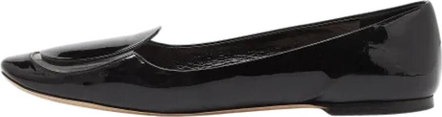 Miu Pre-owned Leather flats Black Dames