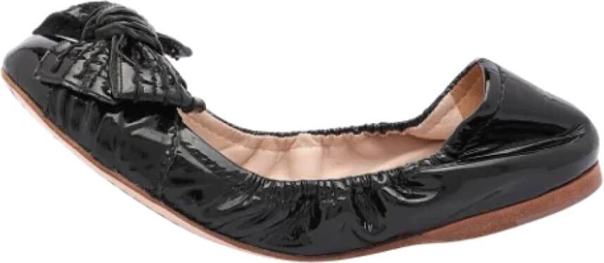 Miu Pre-owned Leather flats Black Dames