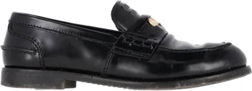 Miu Pre-owned Leather flats Black Dames