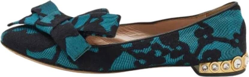 Miu Pre-owned Leather flats Blue Dames