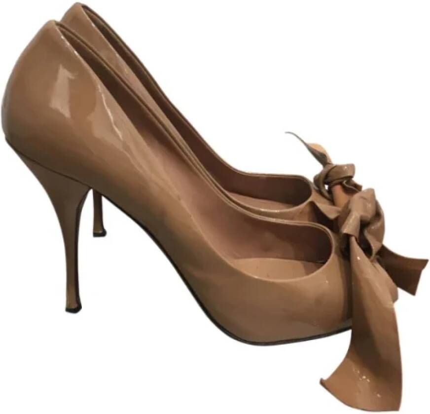 Miu Pre-owned Leather heels Beige Dames