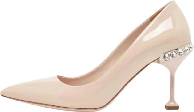 Miu Pre-owned Leather heels Beige Dames