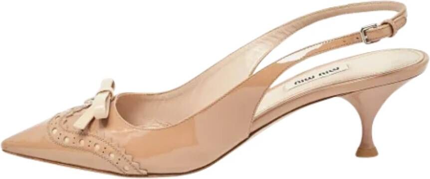 Miu Pre-owned Leather heels Beige Dames