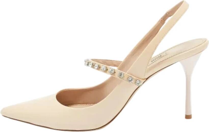 Miu Pre-owned Leather heels Beige Dames