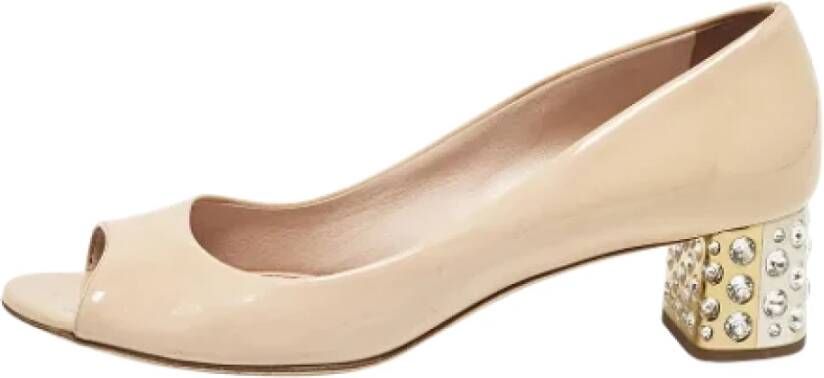 Miu Pre-owned Leather heels Beige Dames