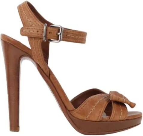 Miu Pre-owned Leather heels Brown Dames