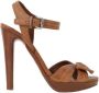 Miu Pre-owned Leather heels Brown Dames - Thumbnail 1