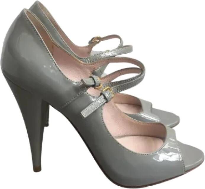 Miu Pre-owned Leather heels Gray Dames