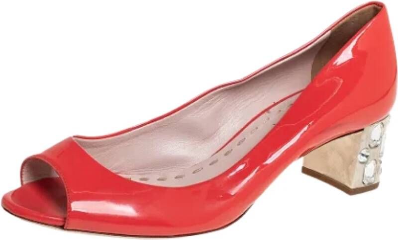 Miu Pre-owned Leather heels Orange Dames