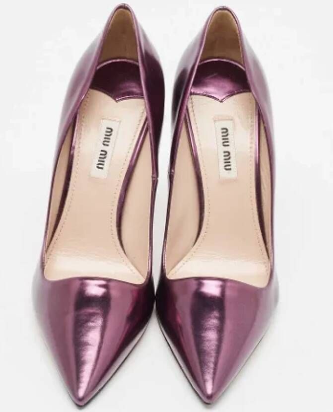 Miu Pre-owned Leather heels Purple Dames