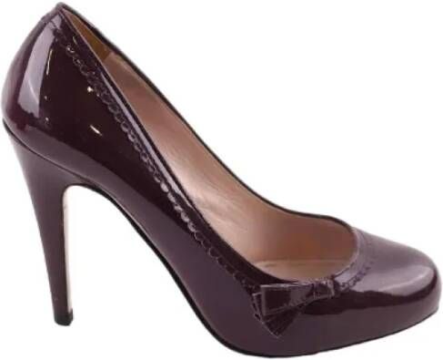 Miu Pre-owned Leather heels Purple Dames