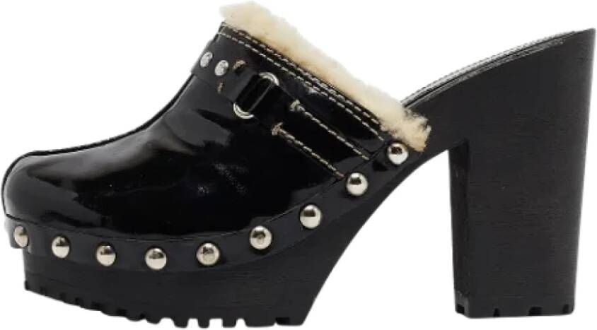 Miu Pre-owned Leather mules Black Dames