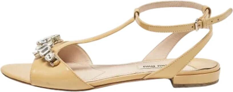 Miu Pre-owned Leather sandals Beige Dames