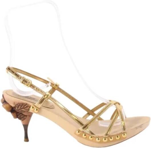 Miu Pre-owned Leather sandals Beige Dames