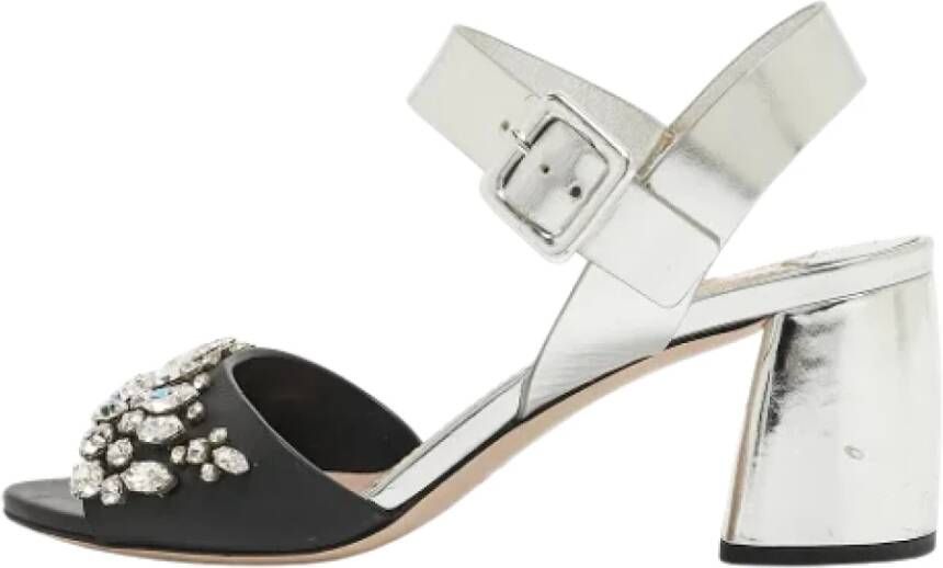 Miu Pre-owned Leather sandals Black Dames