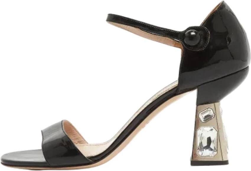 Miu Pre-owned Leather sandals Black Dames