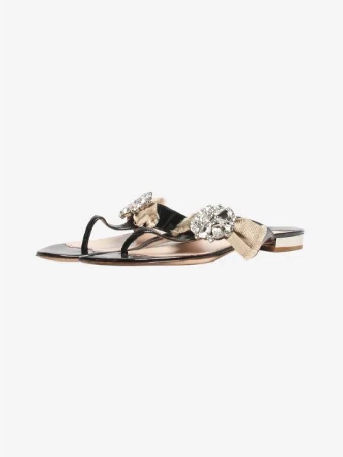 Miu Pre-owned Leather sandals Black Dames