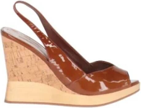 Miu Pre-owned Leather sandals Brown Dames