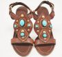 Miu Pre-owned Leather sandals Brown Dames - Thumbnail 1