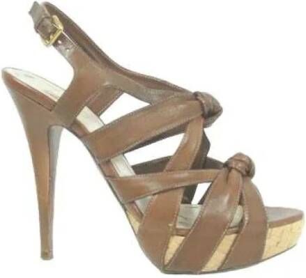 Miu Pre-owned Leather sandals Brown Dames