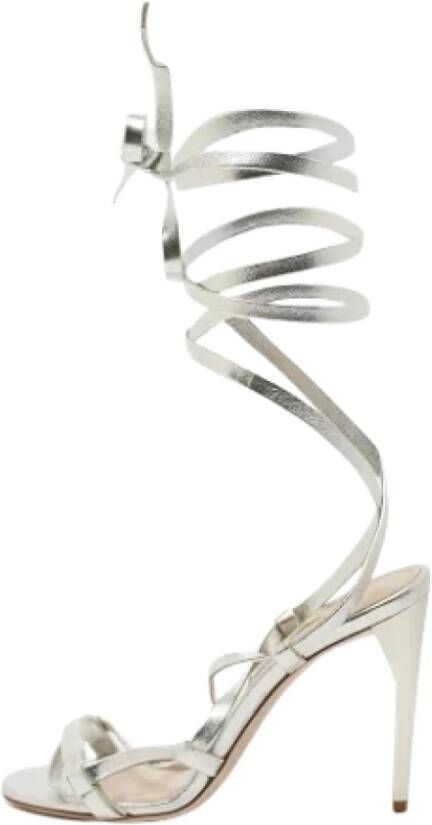 Miu Pre-owned Leather sandals Gray Dames