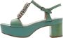 Miu Pre-owned Leather sandals Green Dames - Thumbnail 1