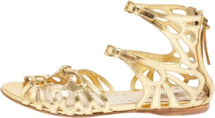 Miu Pre-owned Leather sandals Yellow Dames