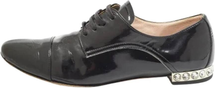 Miu Pre-owned Leather sneakers Black Dames