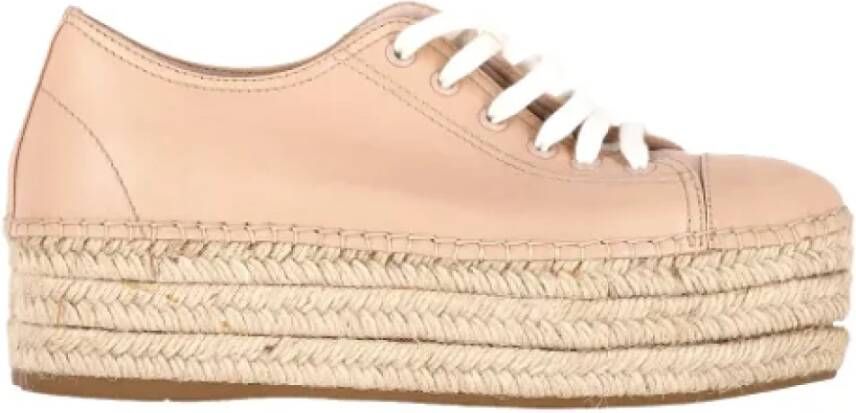 Miu Pre-owned Leather sneakers Pink Dames