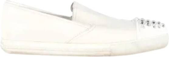 Miu Pre-owned Leather sneakers White Dames