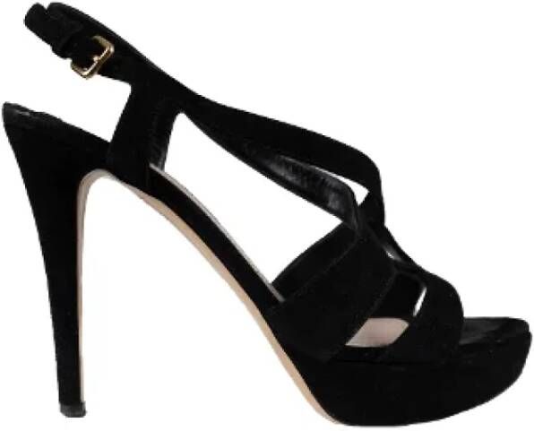 Miu Pre-owned Linen sandals Black Dames