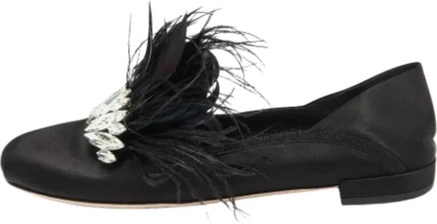 Miu Pre-owned Satin flats Black Dames