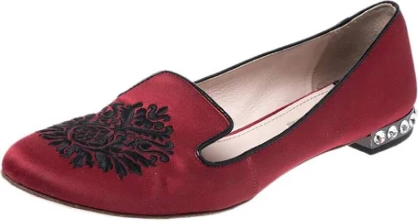 Miu Pre-owned Satin flats Red Dames