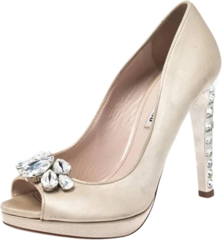 Miu Pre-owned Satin heels Beige Dames