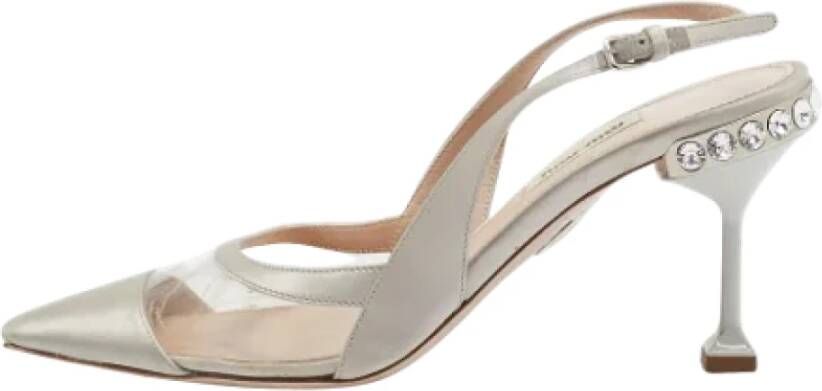 Miu Pre-owned Satin heels Gray Dames