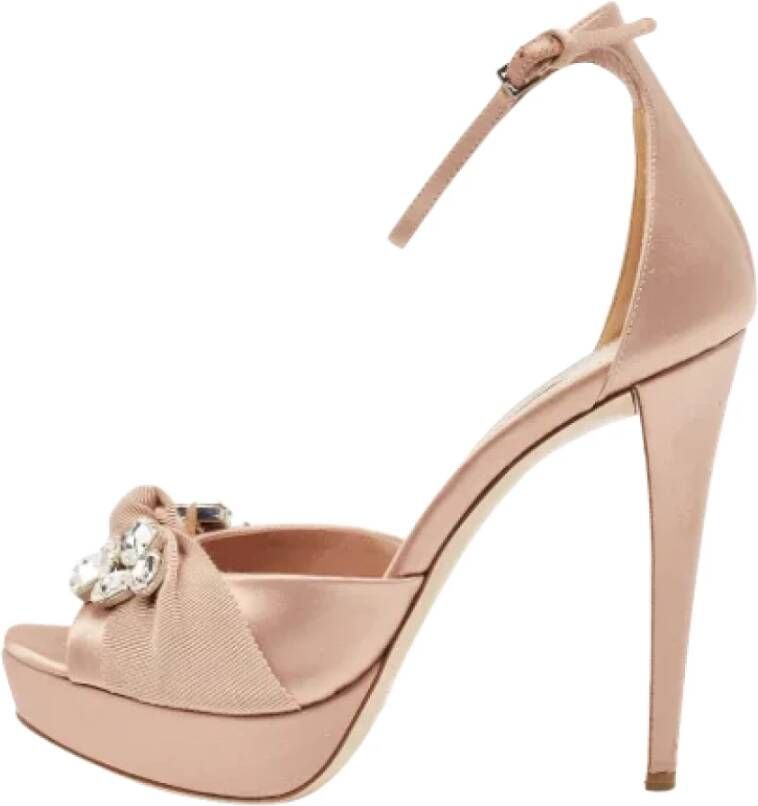 Miu Pre-owned Satin sandals Beige Dames