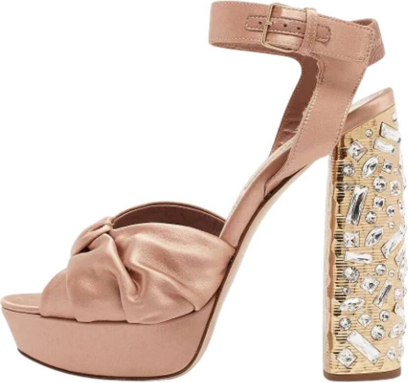 Miu Pre-owned Satin sandals Beige Dames