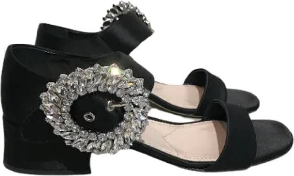 Miu Pre-owned Satin sandals Black Dames