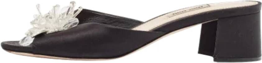 Miu Pre-owned Satin sandals Black Dames